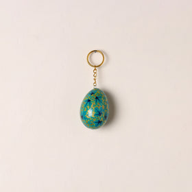 Kashmiri Handpainted Paper Mache Egg Keychain 10