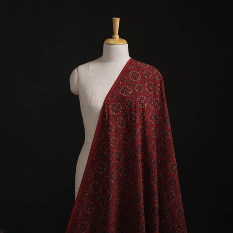 Kutch Hand Block Ajrakh Print Natural Dyed Cotton Fabric 01