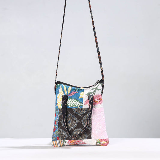 Handmade Quilted Cotton Patchwork Sling Bag 44