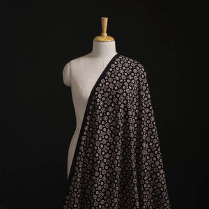 Black - Kutch Hand Block Ajrakh Print Natural Dyed Cotton Fabric 07