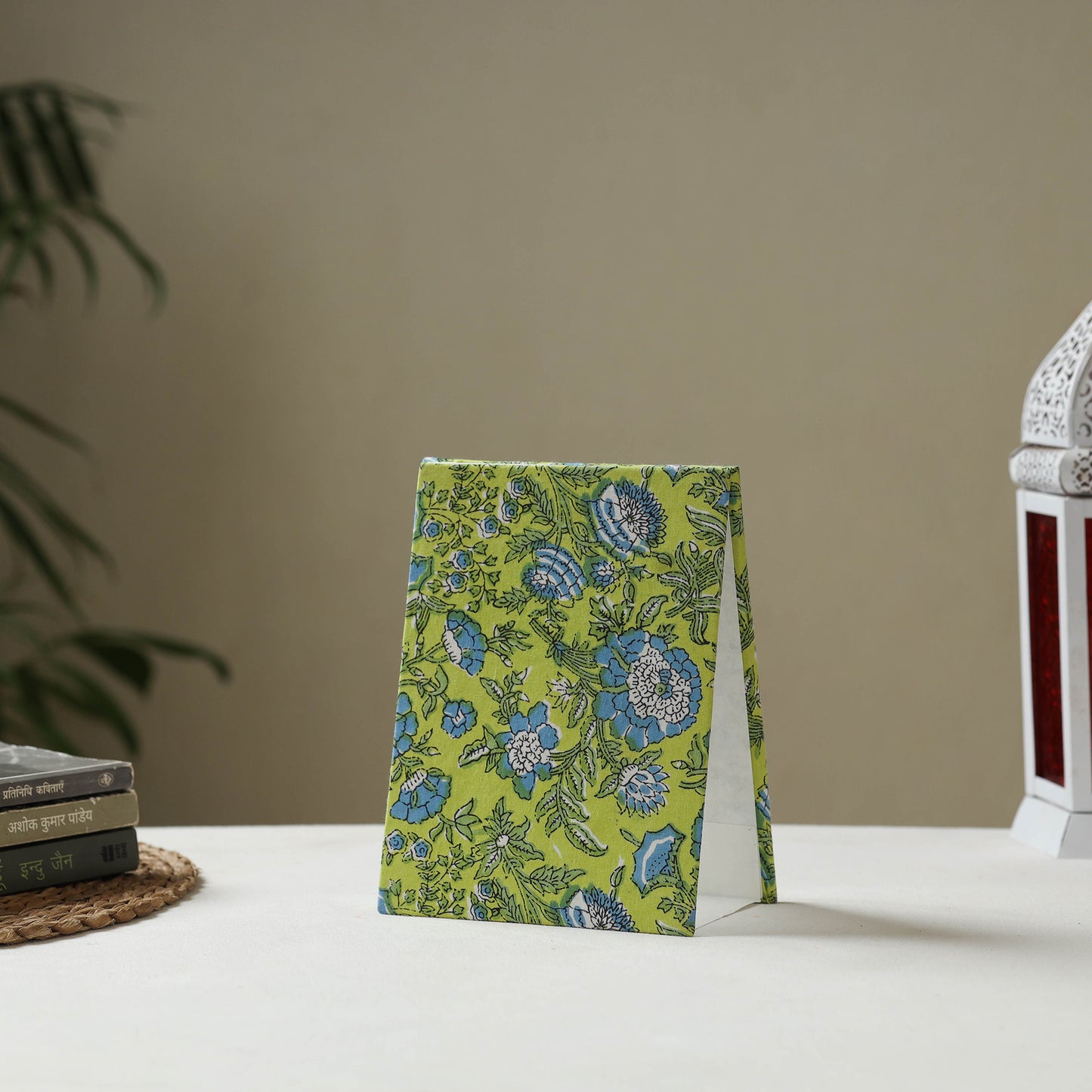 Green - fabric embellished handmade photo frame (8 x 6 in)