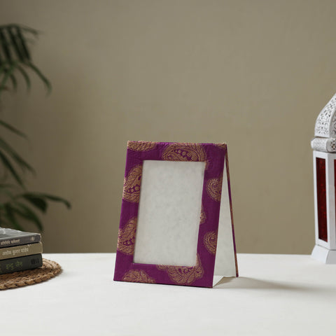 Purple - fabric embellished handmade photo frame (8 x 6 in)