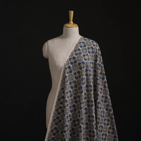 Kutch Hand Block Ajrakh Print Natural Dyed Cotton Fabric 12