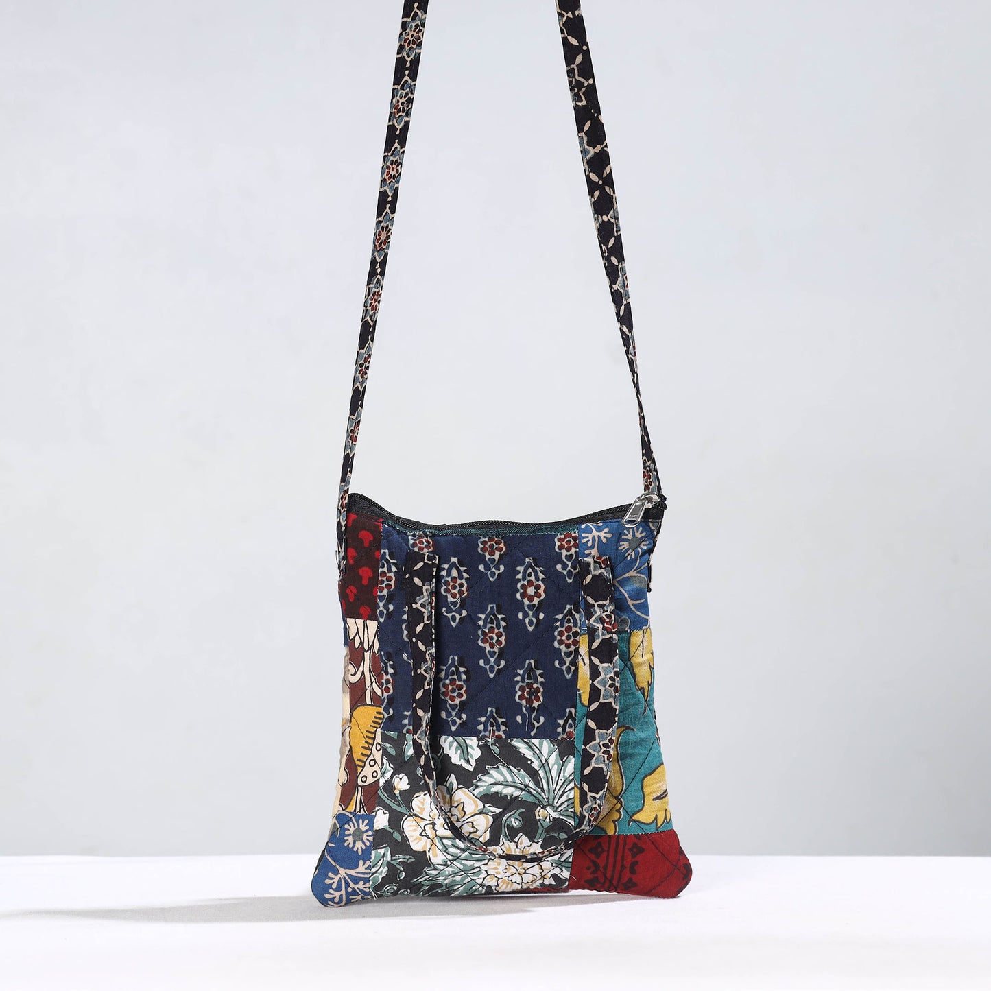 Multicolor - Handmade Quilted Cotton Patchwork Sling Bag 48