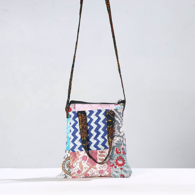 Multicolor - Handmade Quilted Cotton Patchwork Sling Bag 49