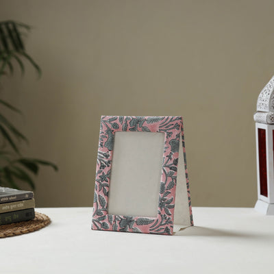 Pink - fabric embellished handmade photo frame (8 x 6 in)
