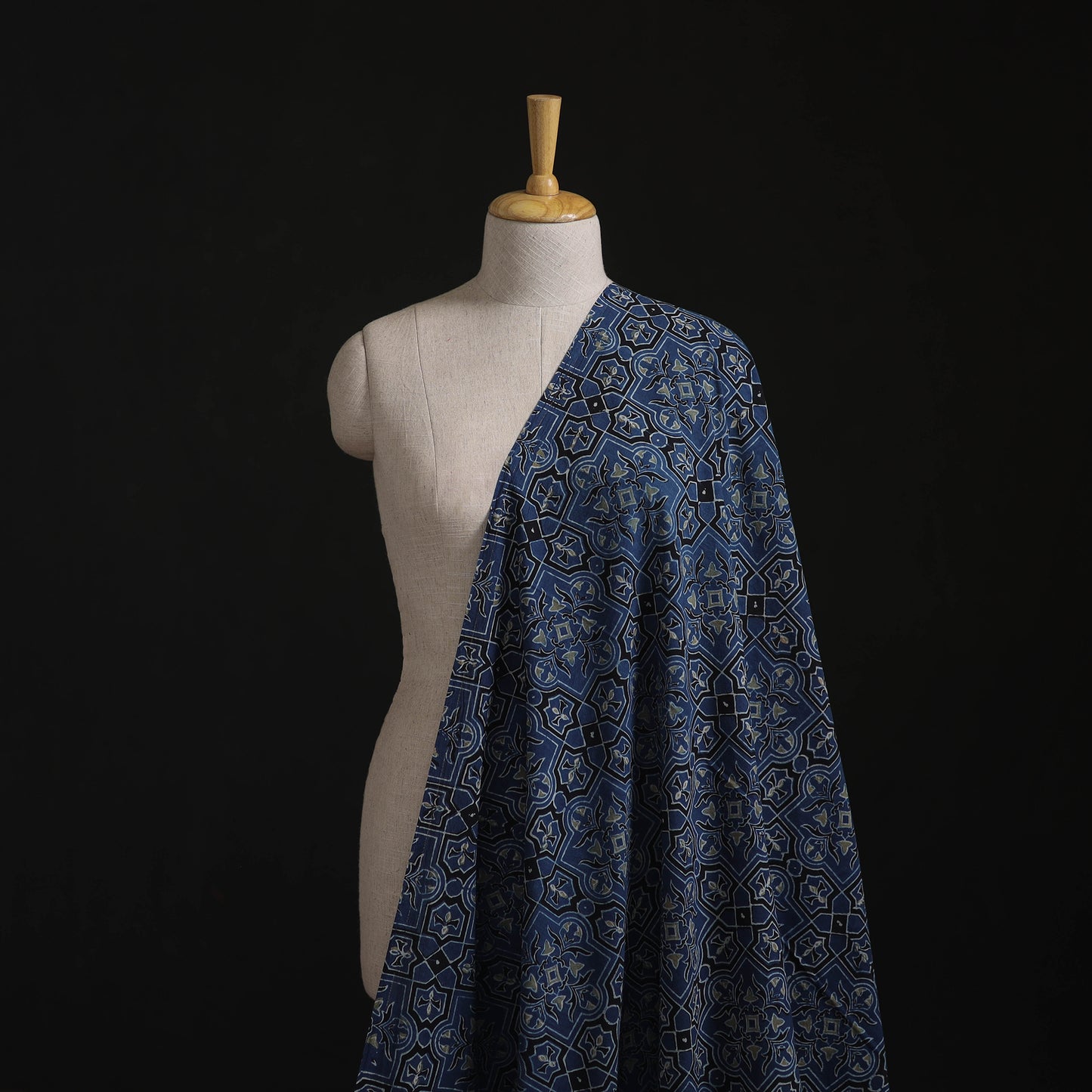 Kutch Hand Block Ajrakh Print Natural Dyed Cotton Fabric 18