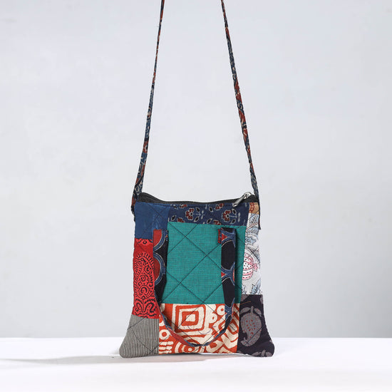 Handmade Quilted Cotton Patchwork Sling Bag 50