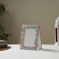Green - fabric embellished handmade photo frame (8 x 6 in)