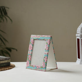 Green - fabric embellished handmade photo frame (8 x 6 in)