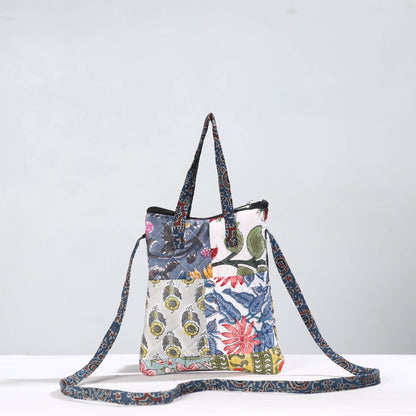 Multicolor - Handmade Quilted Cotton Patchwork Sling Bag 53