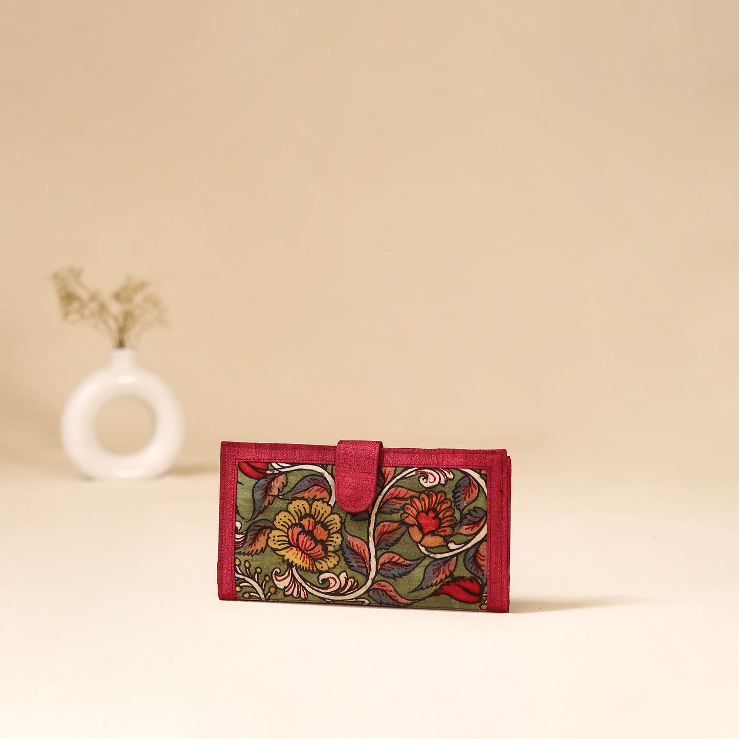 Srikalahasti Handpainted Kalamkari Clutch by Dwarka Plus 76