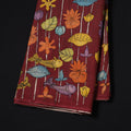 Maroon - Handpainted Srikalahasti Silk Cotton Pen Kalamkari Fabric 03