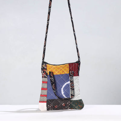 Multicolor - Handmade Quilted Cotton Patchwork Sling Bag 56