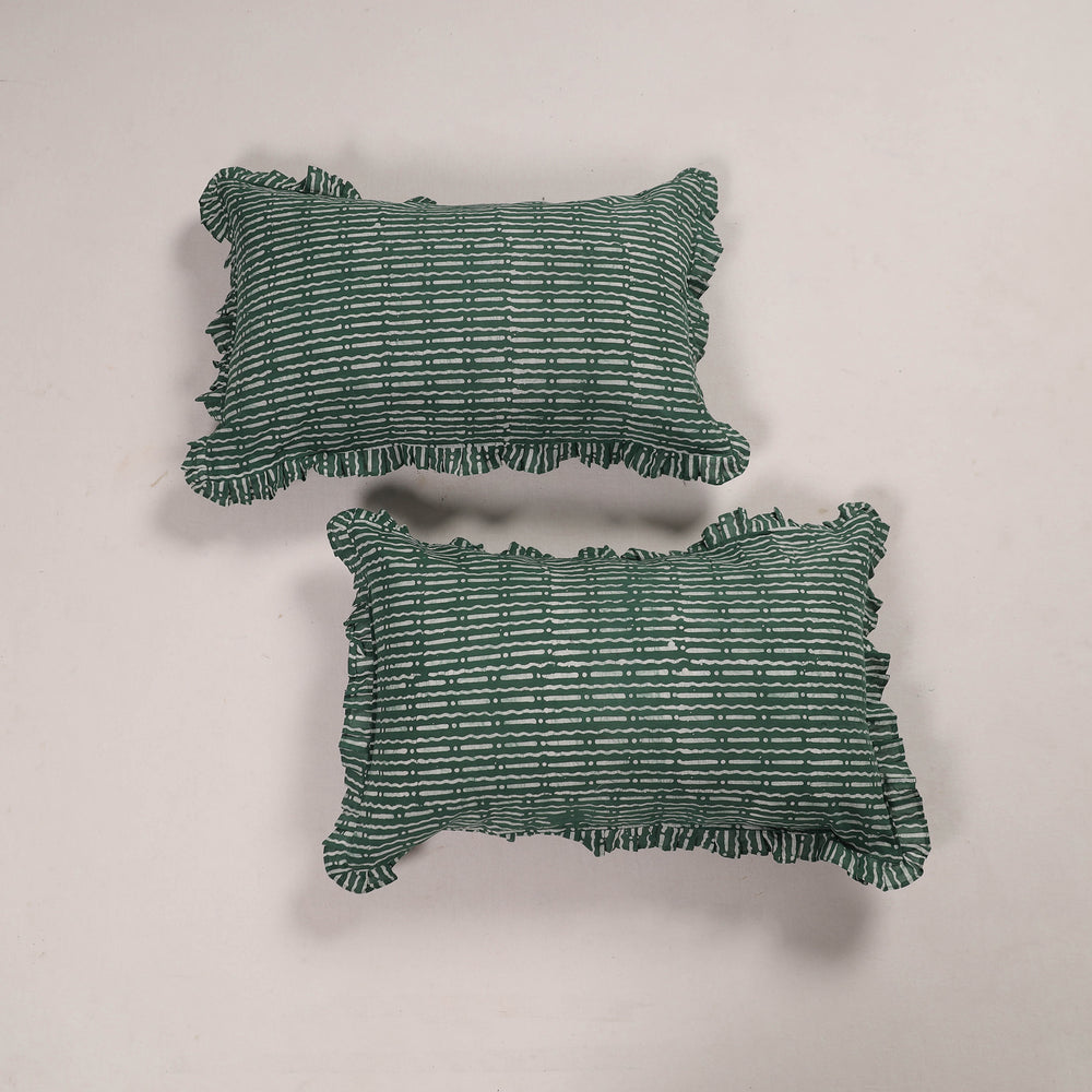 Set of 2 Handcrafted Cotton Frill Pillow Covers 06