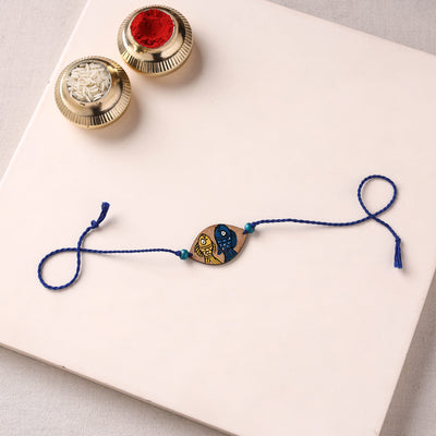 Pattachitra Handpainted Wooden Rakhi 01