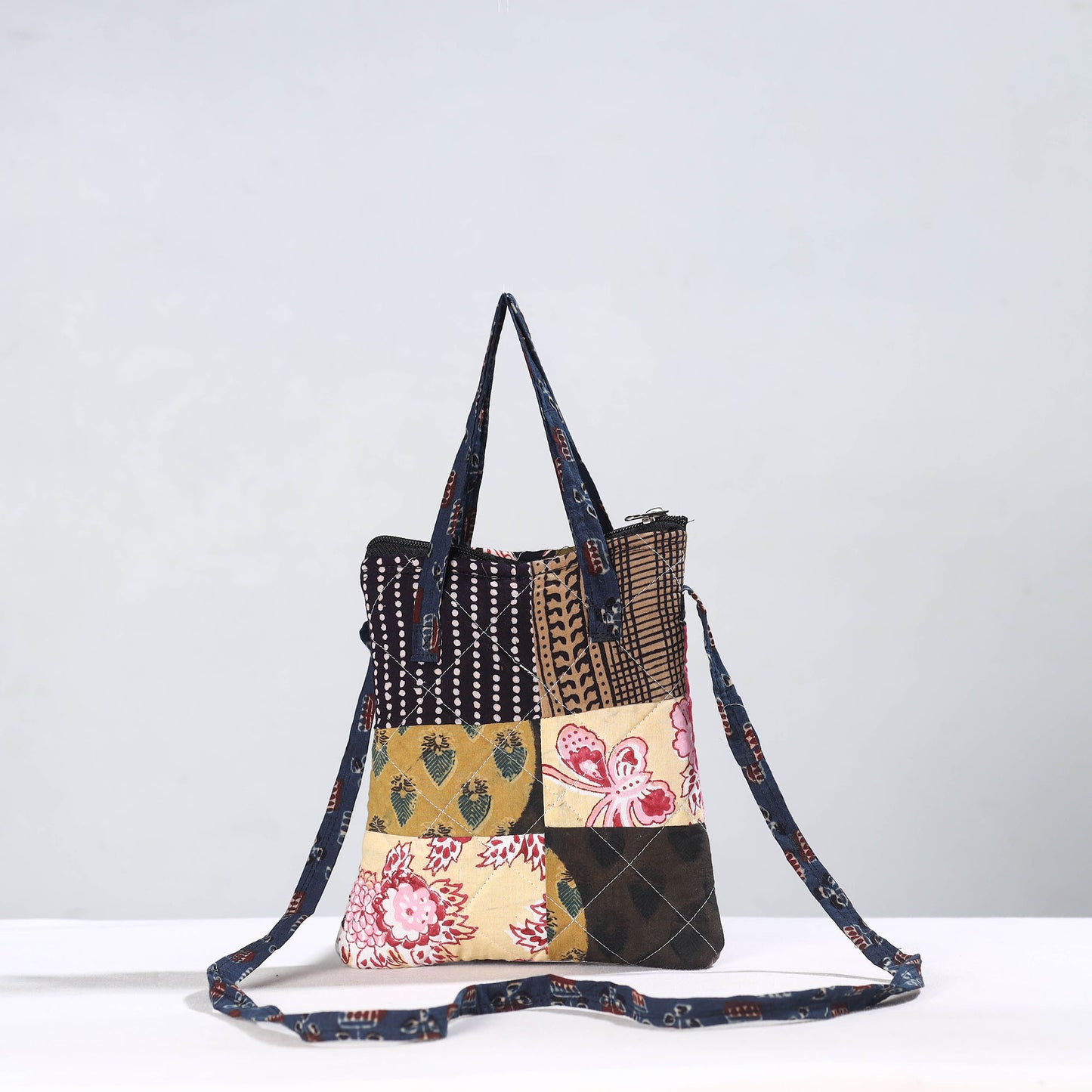 Multicolor - Handmade Quilted Cotton Patchwork Sling Bag 57
