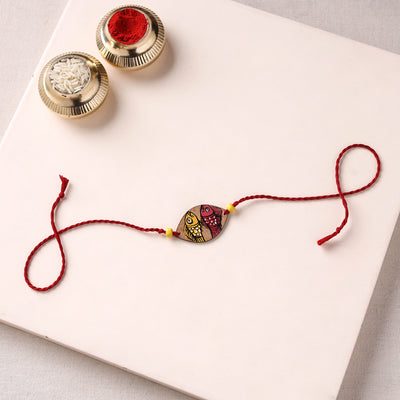 Pattachitra Handpainted Wooden Rakhi 02