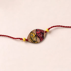 Pattachitra Handpainted Wooden Rakhi 02