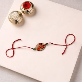 Pattachitra Handpainted Wooden Rakhi 03