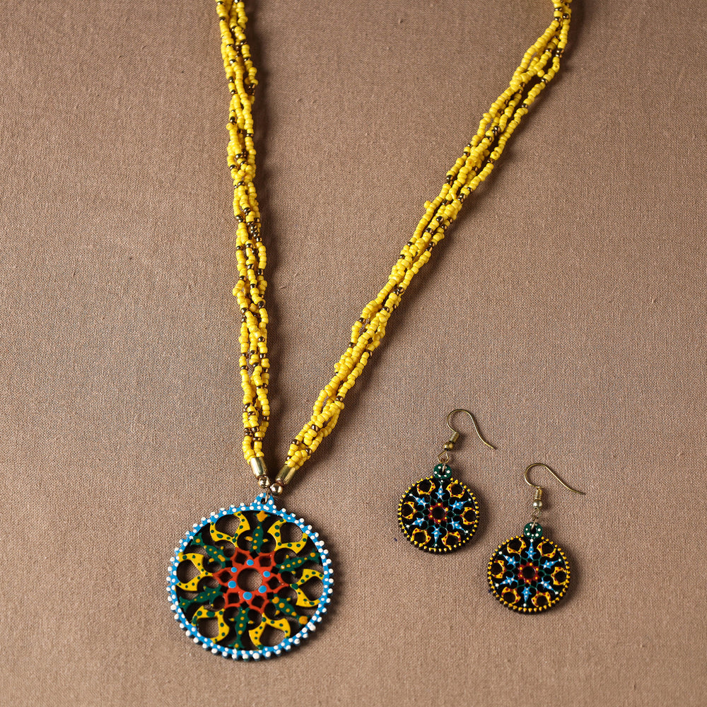 tikuli art handpainted necklace set