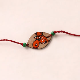 Pattachitra Handpainted Wooden Rakhi 03