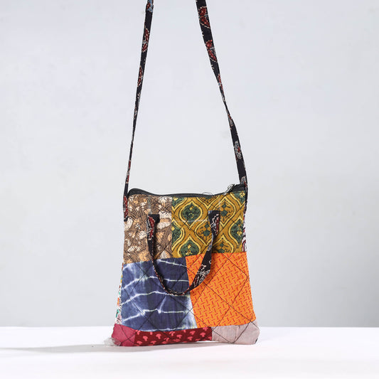 Handmade Quilted Cotton Patchwork Sling Bag 59