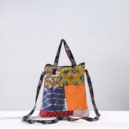 Multicolor - Handmade Quilted Cotton Patchwork Sling Bag 59