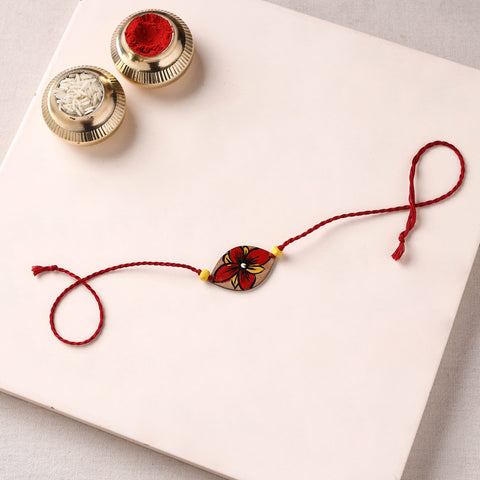 Pattachitra Handpainted Wooden Rakhi 04
