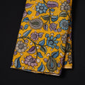 Yellow - Handpainted Srikalahasti Silk Cotton Pen Kalamkari Fabric 07