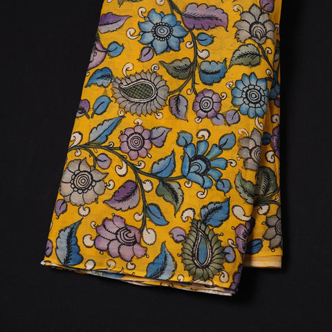 Handpainted Srikalahasti Silk Cotton Pen Kalamkari Fabric 07