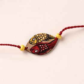 Pattachitra Handpainted Wooden Rakhi 06