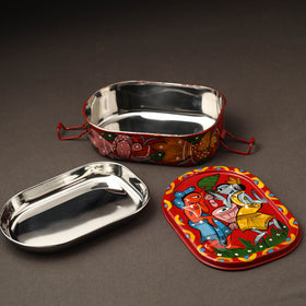 Bengal Patua Handpainted Stainless Steel Lunch Box (6 x 4 in)