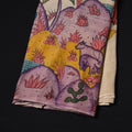 Purple - Handpainted Srikalahasti Silk Cotton Pen Kalamkari Fabric 09