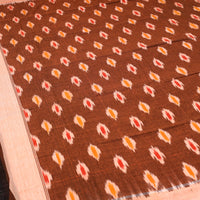 Brown - Cotton Pochampally Ikat Bedsheet 32