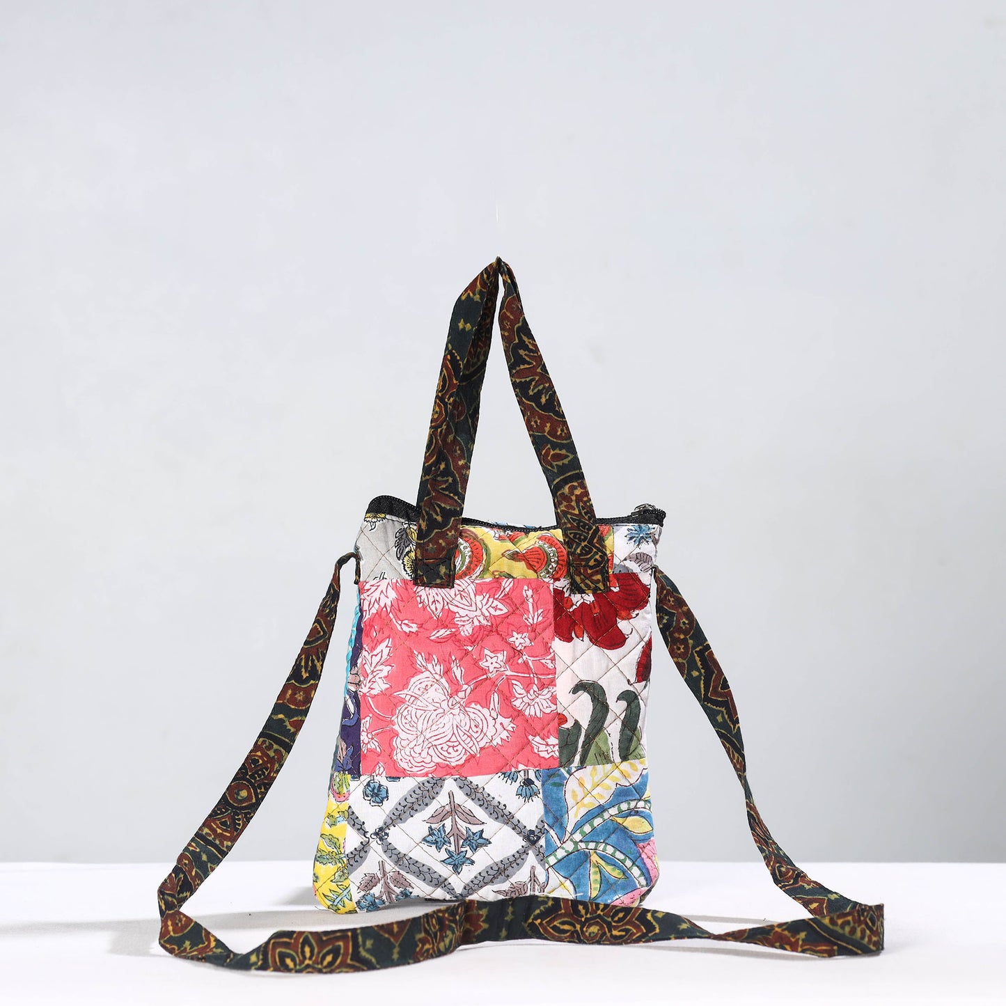 Multicolor - Handmade Quilted Cotton Patchwork Sling Bag 63