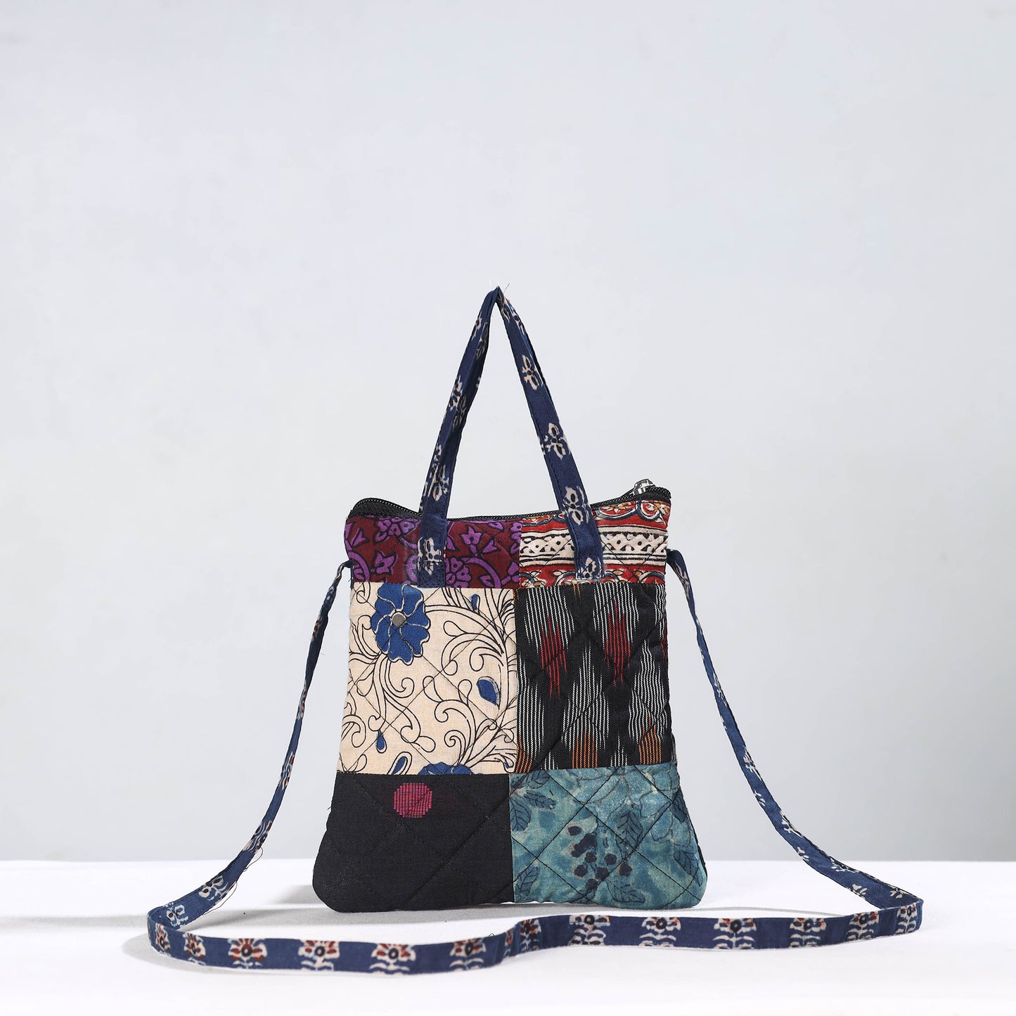 Multicolor - Handmade Quilted Cotton Patchwork Sling Bag 64