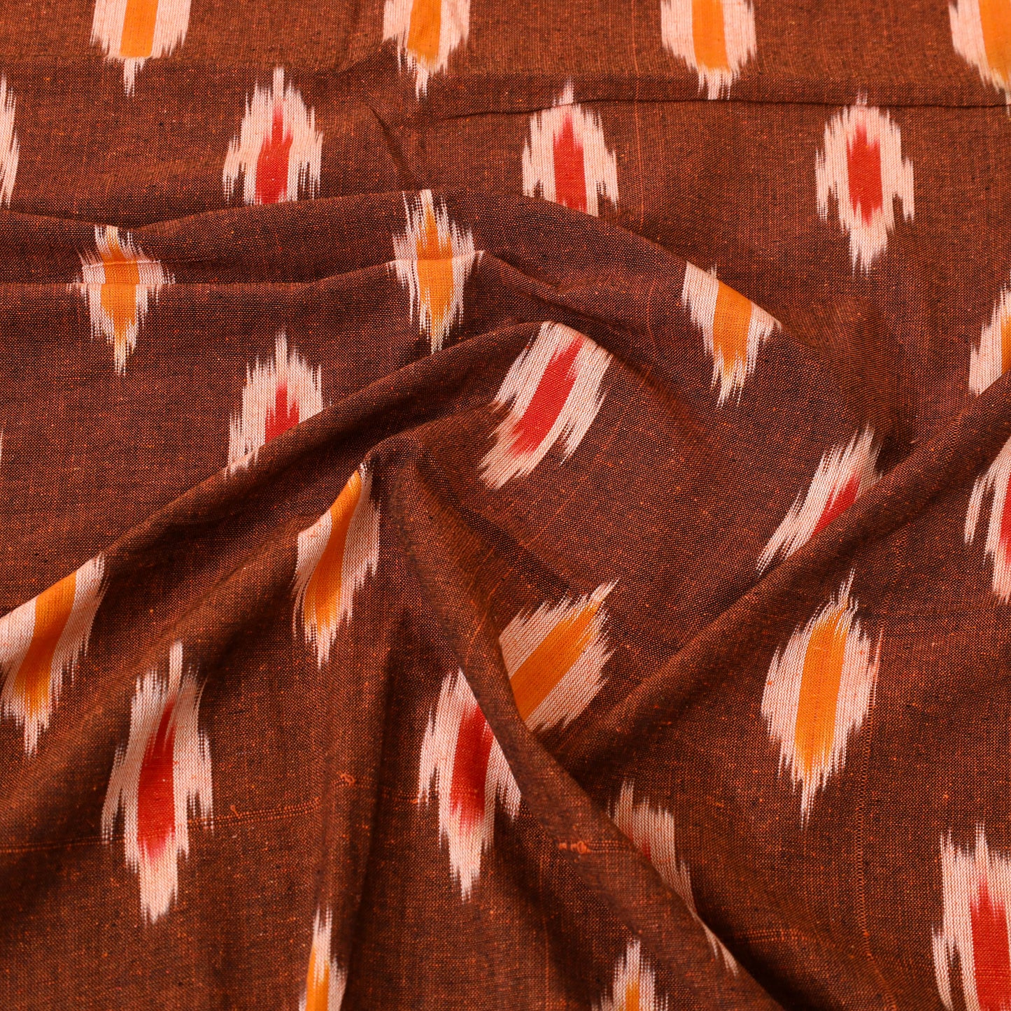 Brown - Cotton Pochampally Ikat Bedsheet 32