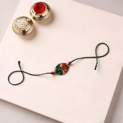 Pattachitra Handpainted Wooden Rakhi 12