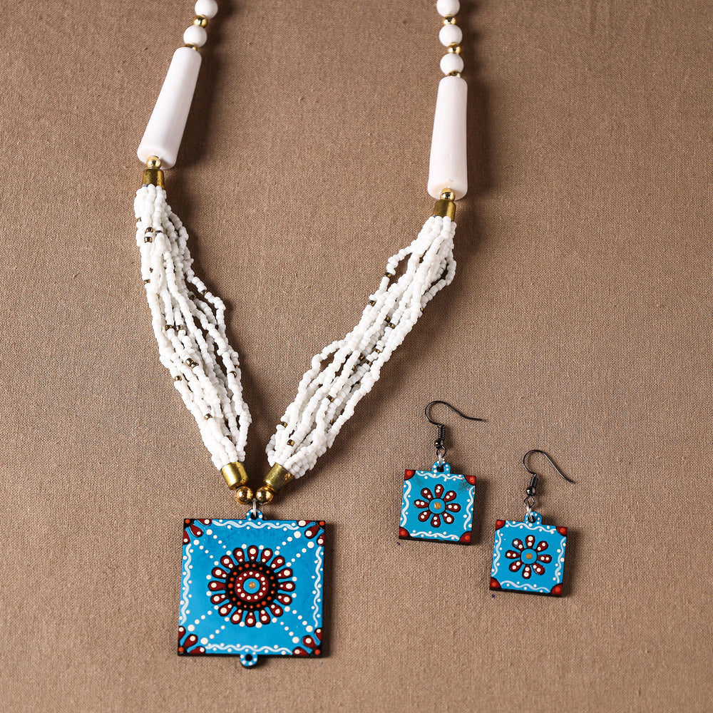 tikuli art handpainted necklace set