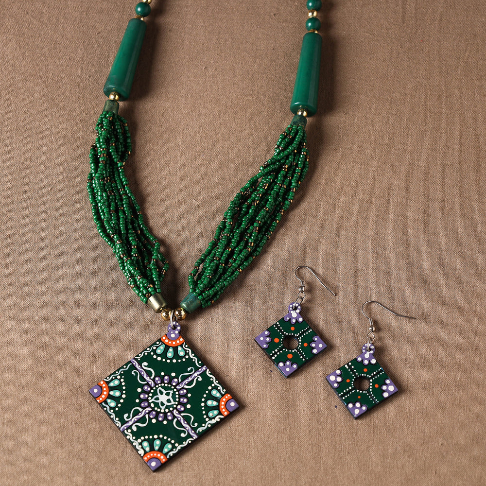 tikuli art handpainted necklace set