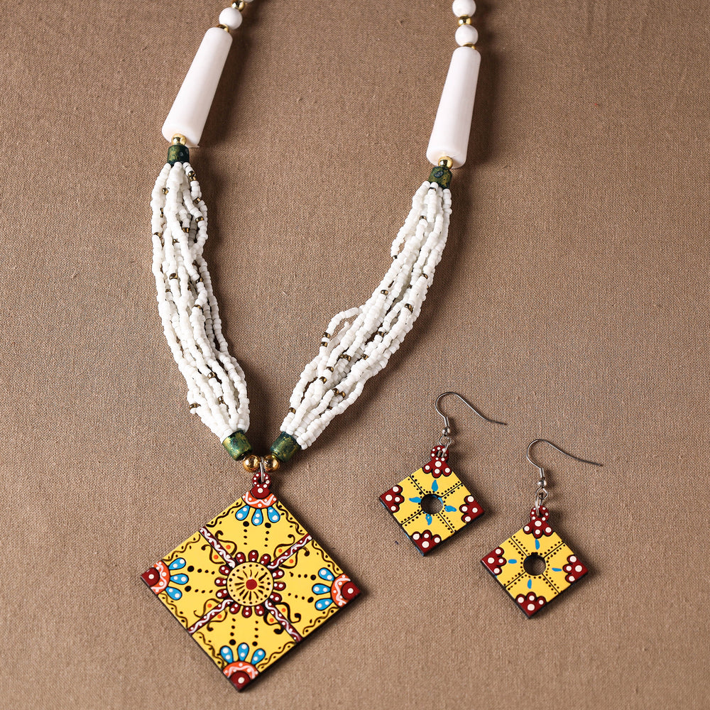 tikuli art handpainted necklace set