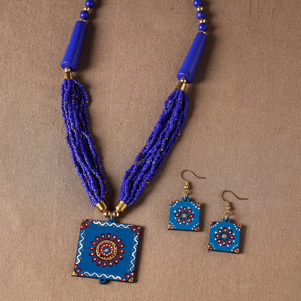 tikuli art handpainted necklace set