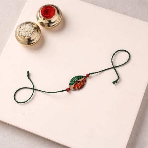 Pattachitra Handpainted Wooden Rakhi 19
