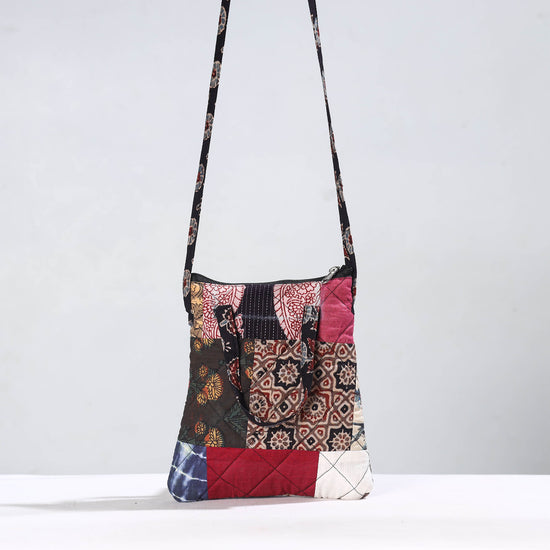Handmade Quilted Cotton Patchwork Sling Bag 69