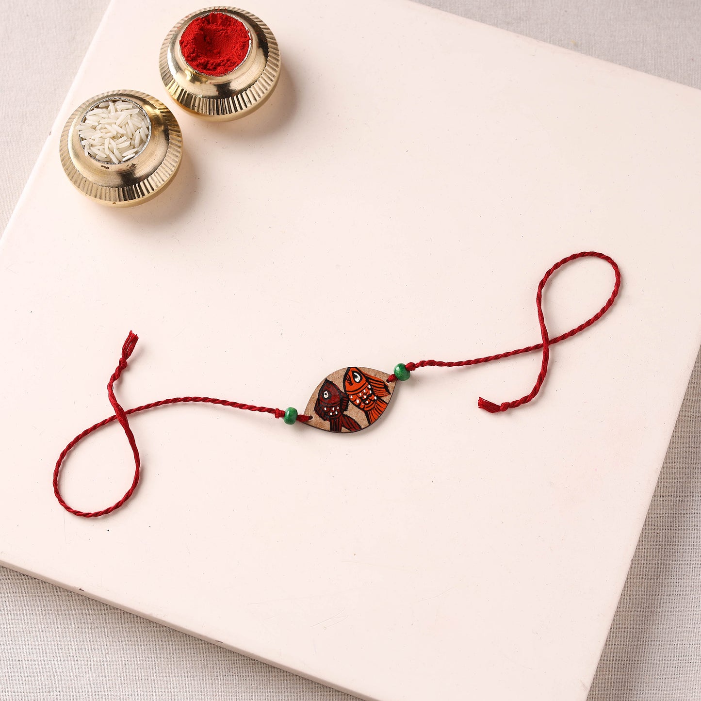Pattachitra Handpainted Wooden Rakhi 20