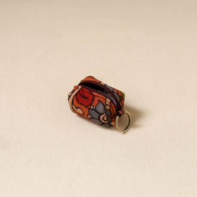 Srikalahasti Handpainted Kalamkari Keychain Pouch by Dwarka Plus 61