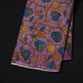 Purple - Handpainted Srikalahasti Silk Cotton Pen Kalamkari Fabric 17