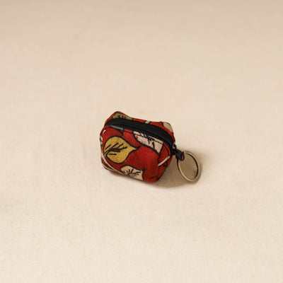 Srikalahasti Handpainted Kalamkari Keychain Pouch by Dwarka Plus 64