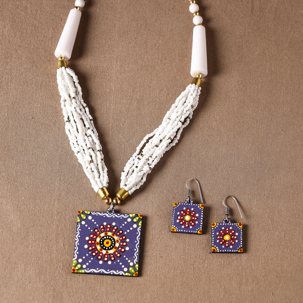 tikuli art handpainted necklace set